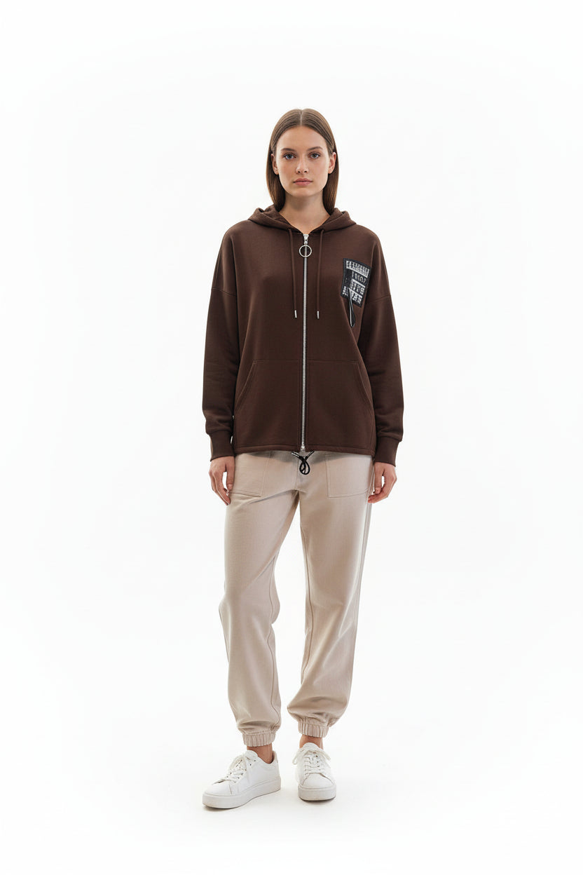 Jacke mit Charaktervoller Applikation und Kapuze und