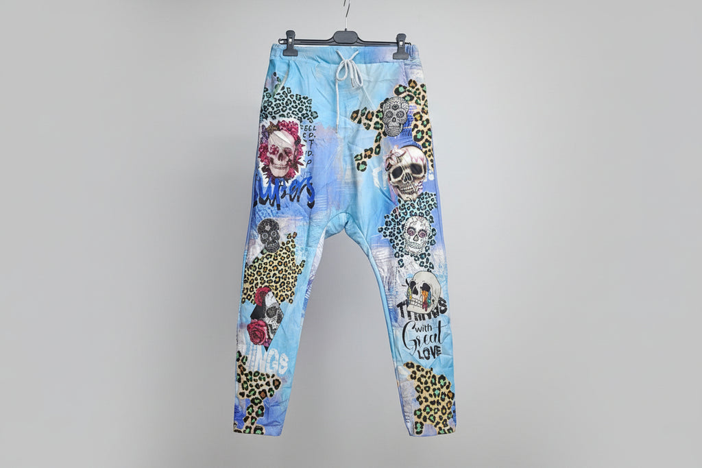 Joggpant mit modernem Skull-Print