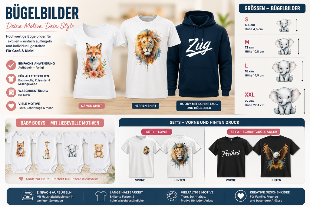Bügelbilder Katalog für Hochwertige Designs für kreative Veredelungen - Nicky's Kleiderstuebchen