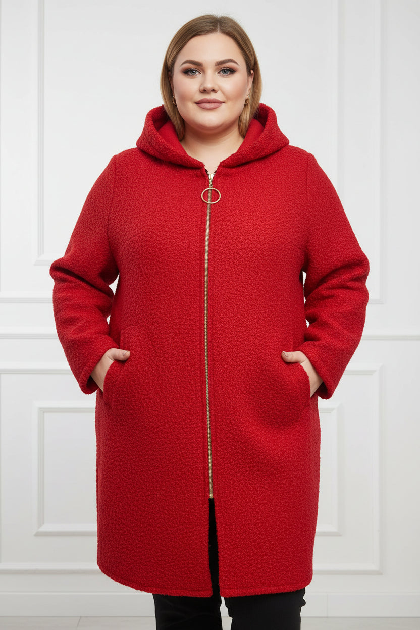 Curvy Mantel mit Kapuze  Helga