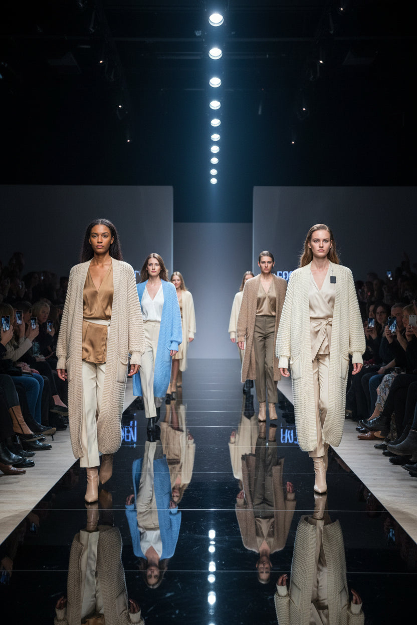 Strick Long Jacke  Cardigan mit Taschen