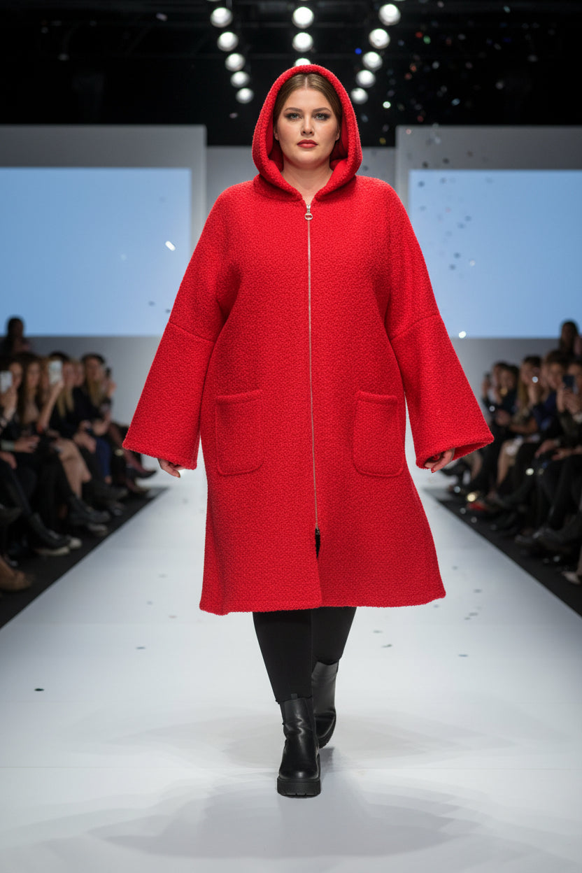 Curvy Mantel mit Kapuze  Helga